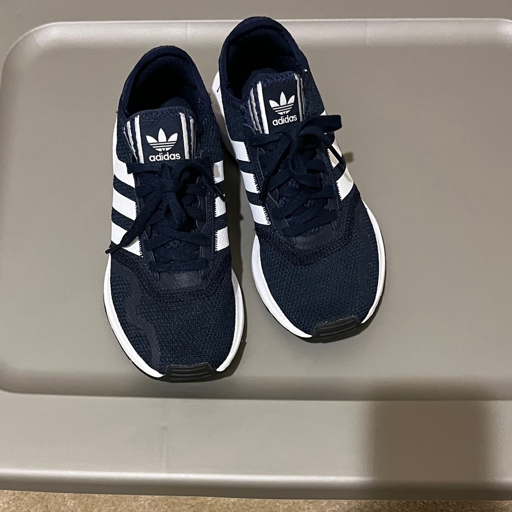 Adidas Kids Dark Blue and White Sneakers
